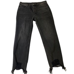 We the Free mid rise distructed hem jeans size 28, black